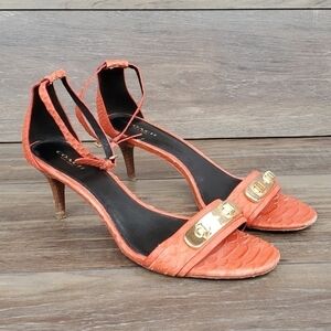 Coach Marcella women Ankle strap leather heels sandals shoes sz 9.5B
